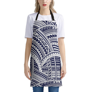 Blue Maori Polynesian Tattoo Print Apron