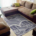Blue Maori Polynesian Tattoo Print Floor Mat