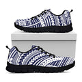 Blue Maori Polynesian Tattoo Print Black Running Shoes