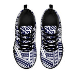 Blue Maori Polynesian Tattoo Print Black Sneakers