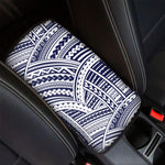 Blue Maori Polynesian Tattoo Print Car Center Console Cover