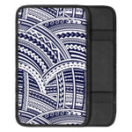 Blue Maori Polynesian Tattoo Print Car Center Console Cover