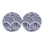 Blue Maori Polynesian Tattoo Print Car Coasters