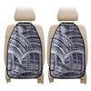 Blue Maori Polynesian Tattoo Print Car Seat Organizers