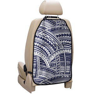 Blue Maori Polynesian Tattoo Print Car Seat Organizers