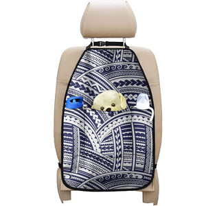 Blue Maori Polynesian Tattoo Print Car Seat Organizers