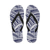 Blue Maori Polynesian Tattoo Print Flip Flops