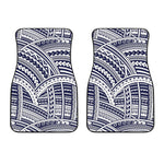 Blue Maori Polynesian Tattoo Print Front Car Floor Mats