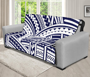 Blue Maori Polynesian Tattoo Print Futon Protector