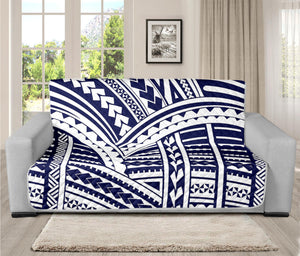 Blue Maori Polynesian Tattoo Print Futon Protector