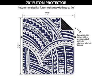 Blue Maori Polynesian Tattoo Print Futon Protector