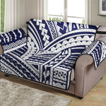 Blue Maori Polynesian Tattoo Print Loveseat Protector