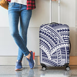 Blue Maori Polynesian Tattoo Print Luggage Cover