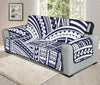 Blue Maori Polynesian Tattoo Print Oversized Sofa Protector