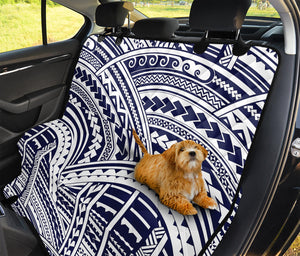 Blue Maori Polynesian Tattoo Print Pet Car Back Seat Cover