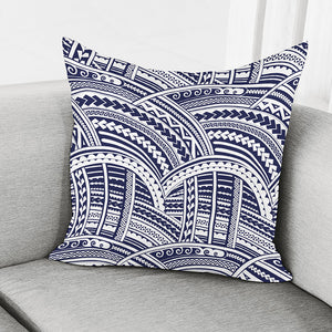 Blue Maori Polynesian Tattoo Print Pillow Cover