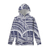 Blue Maori Polynesian Tattoo Print Pullover Hoodie