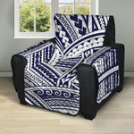 Blue Maori Polynesian Tattoo Print Recliner Protector