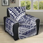 Blue Maori Polynesian Tattoo Print Recliner Protector