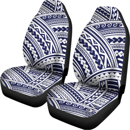 Blue Maori Polynesian Tattoo Print Universal Fit Car Seat Covers