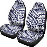 Blue Maori Polynesian Tattoo Print Universal Fit Car Seat Covers