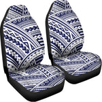 Blue Maori Polynesian Tattoo Print Universal Fit Car Seat Covers