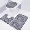 Blue Maori Polynesian Tribal Print 3 Piece Bath Mat Set