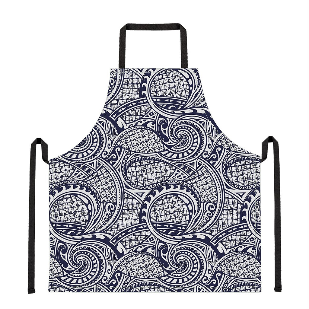 Blue Maori Polynesian Tribal Print Apron