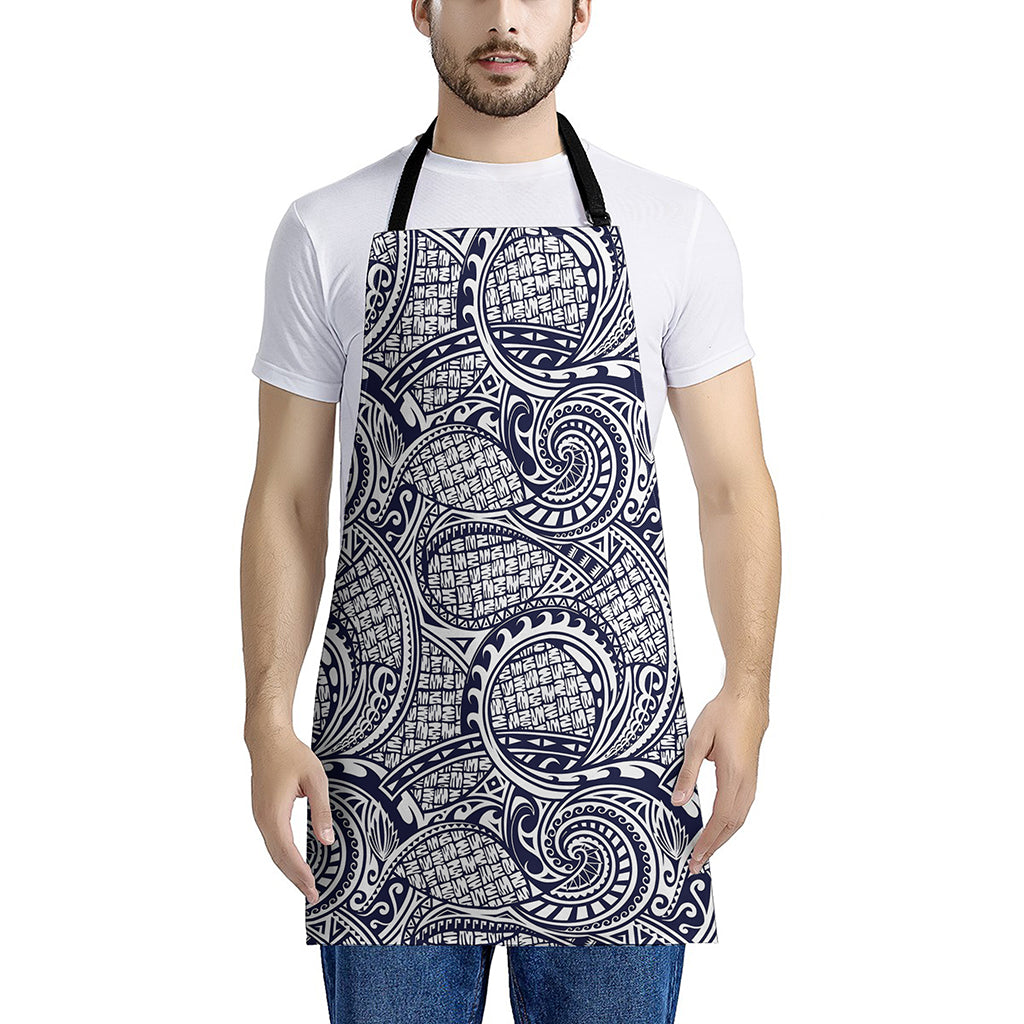 Blue Maori Polynesian Tribal Print Apron