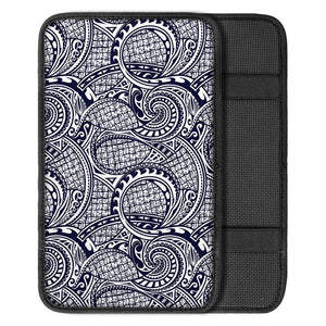 Blue Maori Polynesian Tribal Print Car Center Console Cover