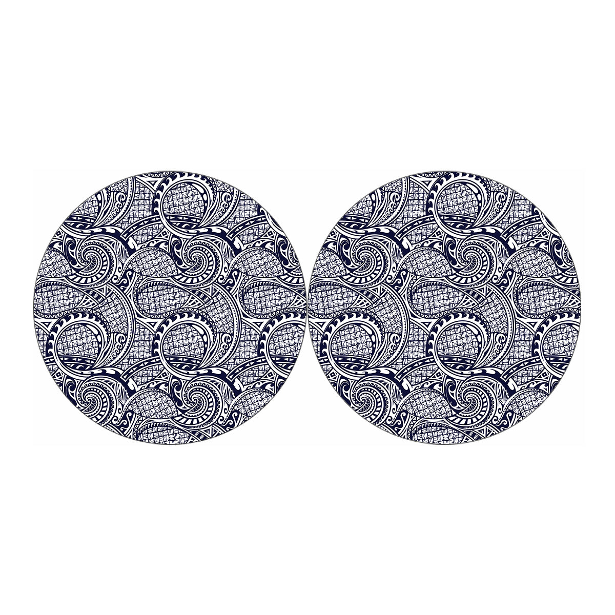 Blue Maori Polynesian Tribal Print Car Coasters