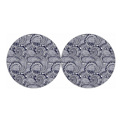 Blue Maori Polynesian Tribal Print Car Coasters