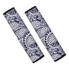 Blue Maori Polynesian Tribal Print Car Seat Belt Covers