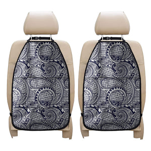 Blue Maori Polynesian Tribal Print Car Seat Organizers