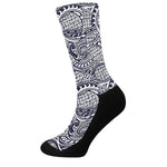 Blue Maori Polynesian Tribal Print Crew Socks