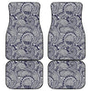 Blue Maori Polynesian Tribal Print Front and Back Car Floor Mats