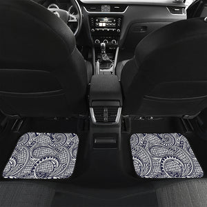 Blue Maori Polynesian Tribal Print Front and Back Car Floor Mats