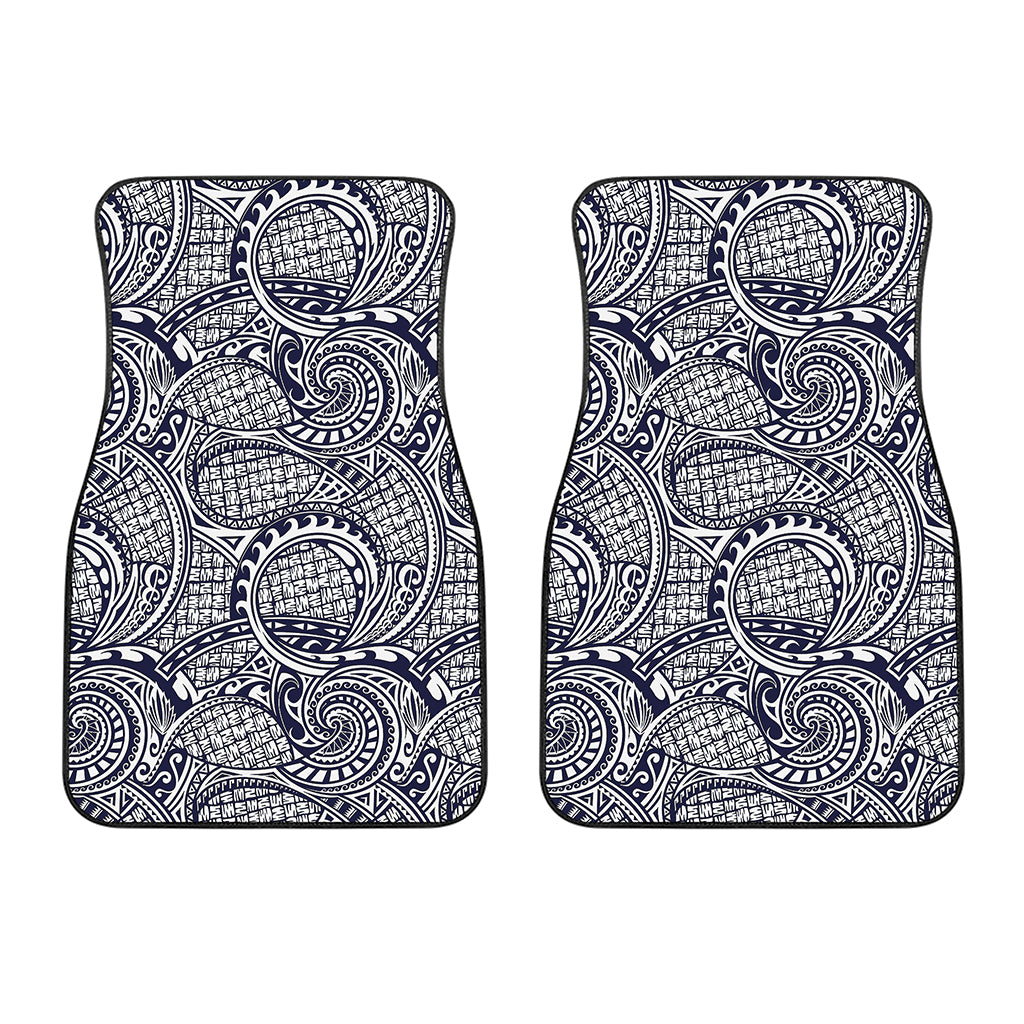 Blue Maori Polynesian Tribal Print Front Car Floor Mats