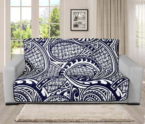 Blue Maori Polynesian Tribal Print Futon Protector