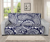 Blue Maori Polynesian Tribal Print Futon Protector