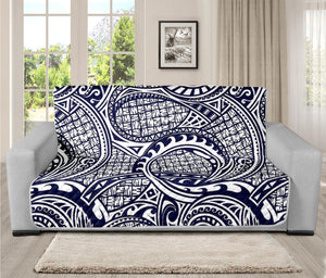 Blue Maori Polynesian Tribal Print Futon Protector