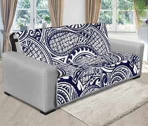 Blue Maori Polynesian Tribal Print Futon Protector