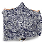 Blue Maori Polynesian Tribal Print Hooded Blanket