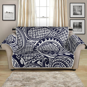 Blue Maori Polynesian Tribal Print Loveseat Protector