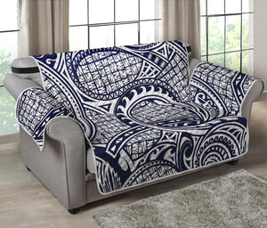 Blue Maori Polynesian Tribal Print Loveseat Protector