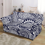 Blue Maori Polynesian Tribal Print Loveseat Slipcover