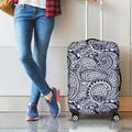 Blue Maori Polynesian Tribal Print Luggage Cover