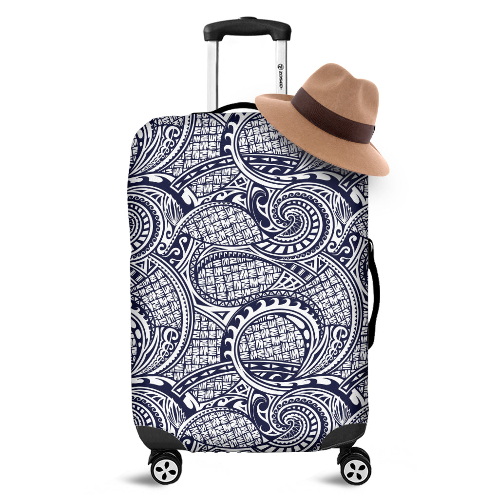 Blue Maori Polynesian Tribal Print Luggage Cover