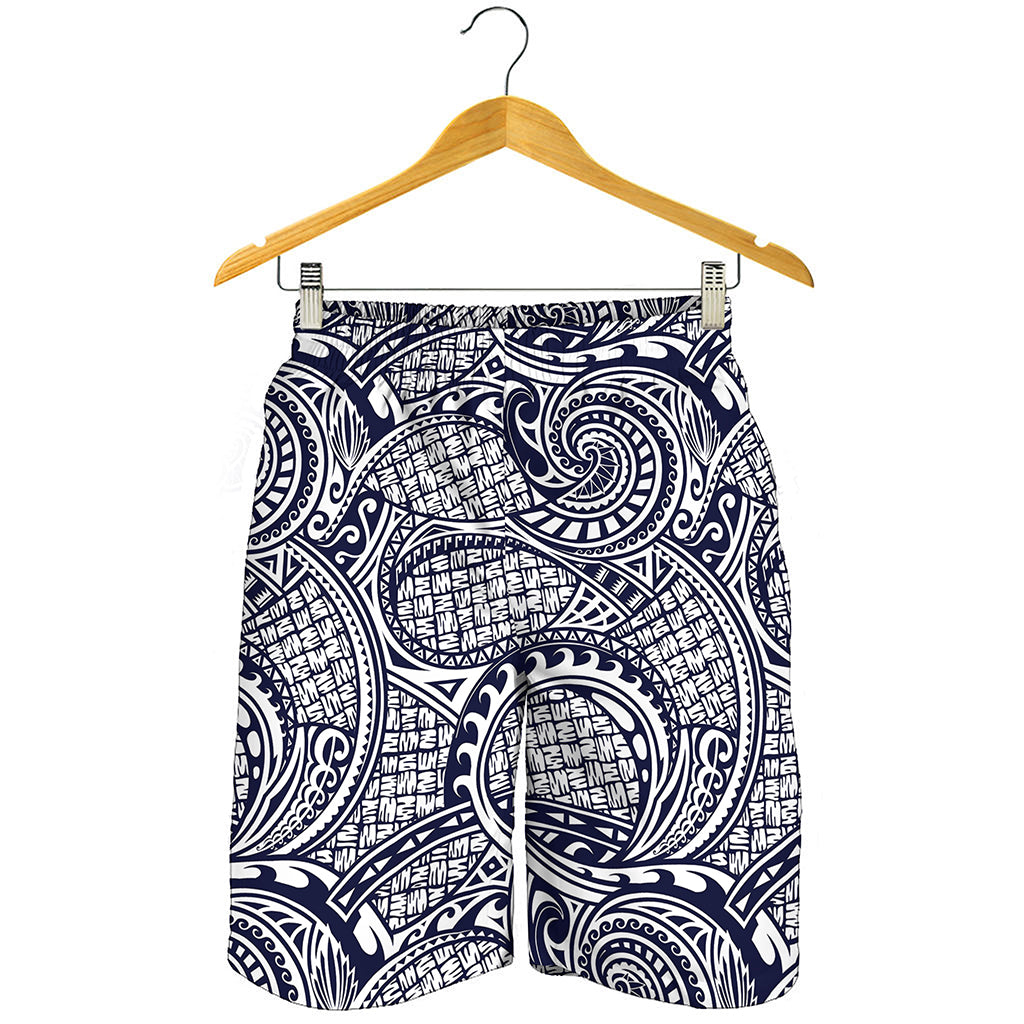 Blue Maori Polynesian Tribal Print Men's Shorts