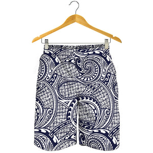 Blue Maori Polynesian Tribal Print Men's Shorts